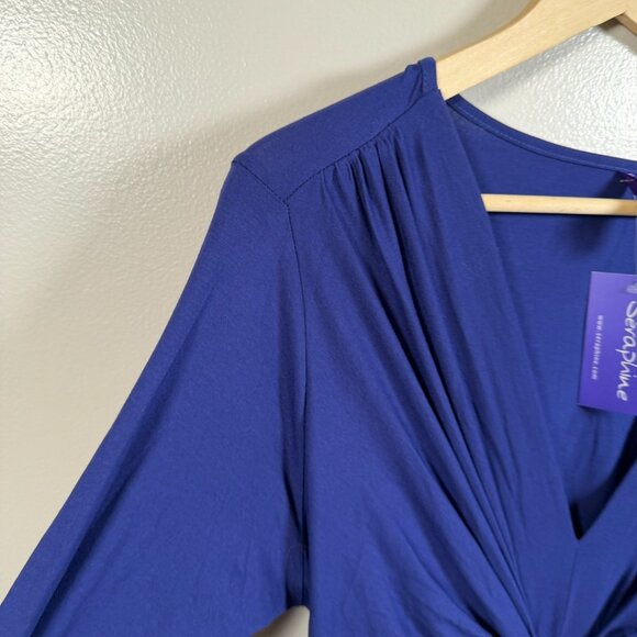 Seraphine Front Knot Maternity Dress Size 12 Royal Blue Work Office Career - Picture 8 of 13